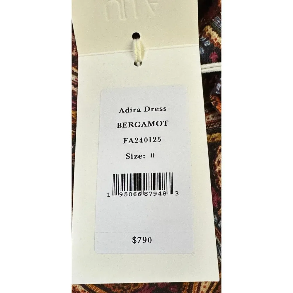 ULLA JOHNSON Paisley Print Wool Twill Adira Dress New With Tags Size 0